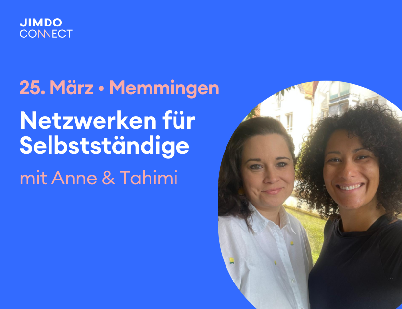 Banner Community Event mit Foto von Anne und Tahimi